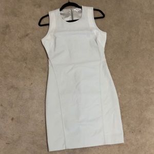 Helmet Lang Grey Mesh Cutout Cocktail Dress